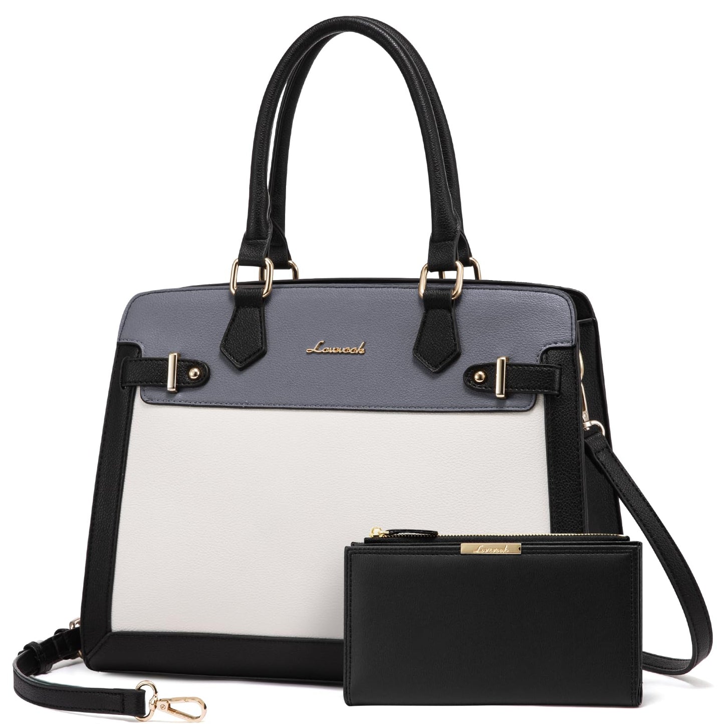 LOVEVOOK Purses and Handbags for Women, Tote Shoulder Bag Satchel Black Purse and PU Leather Top Handle for ladies