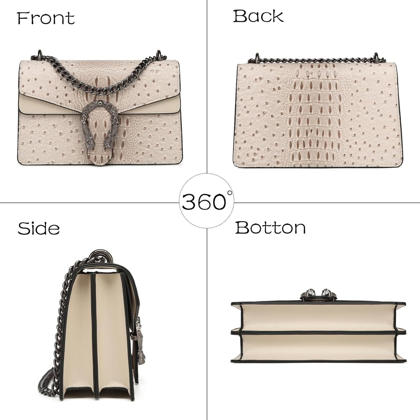 MYHOZEE Crossbody Bags for Women - Snake Printed Clutch Purses Leather Chain Shoulder Bags Evening Handbags