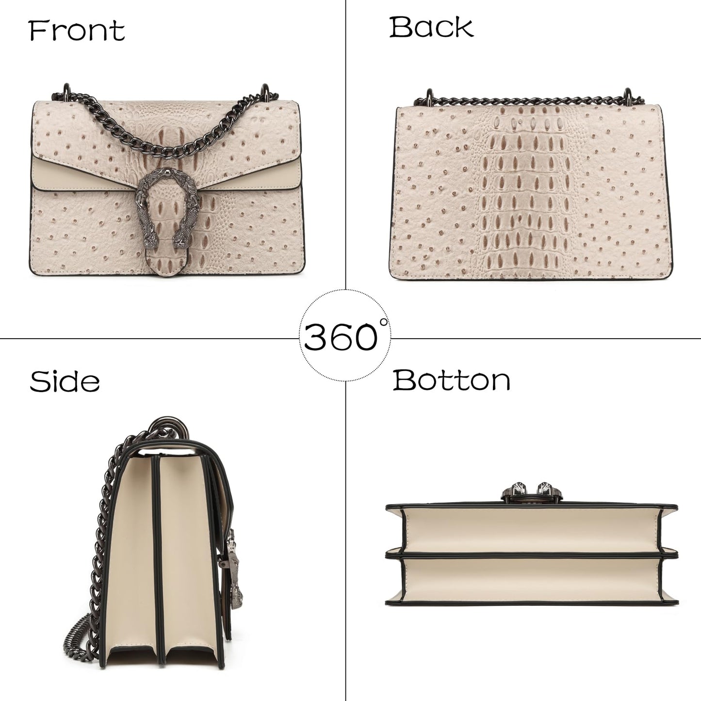 MYHOZEE Crossbody Bags for Women - Snake Printed Clutch Purses Leather Chain Shoulder Bags Evening Handbags