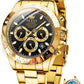 OLEVS Automatic Gold Watches for Men Luxury Classic Stainless Steel Calendar Luminous Waterproof Watches for Men