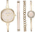 Anne Klein Women's Bangle Watch and Premium Crystal Accented Bracelet Set