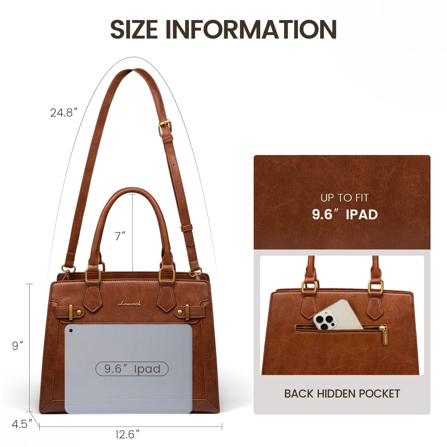 LOVEVOOK Purses and Handbags for Women, Tote Shoulder Bag Satchel Black Purse and PU Leather Top Handle for ladies