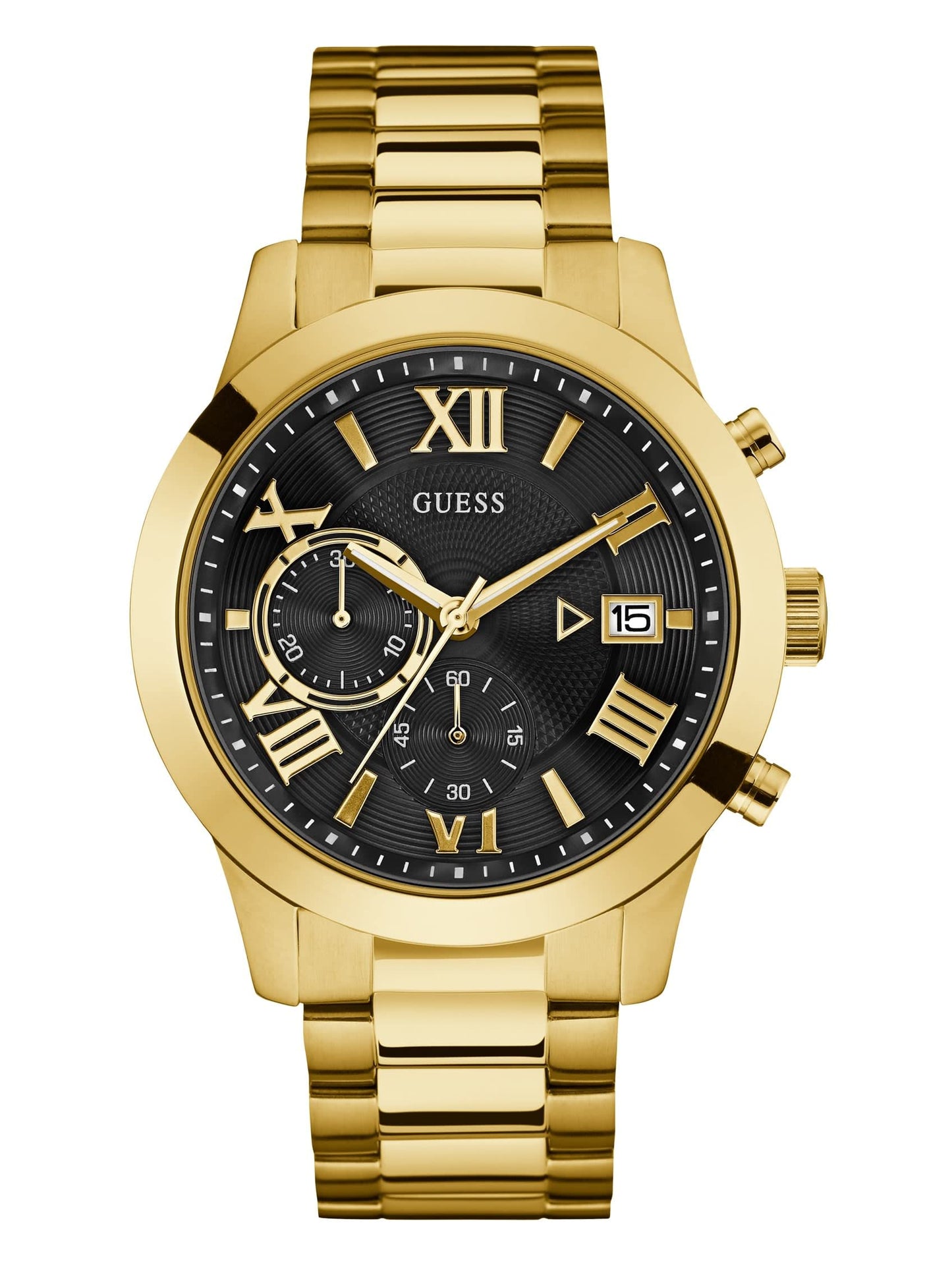 GUESS Men's Stainless Steel Gunmetal Chronograph Bracelet Watch