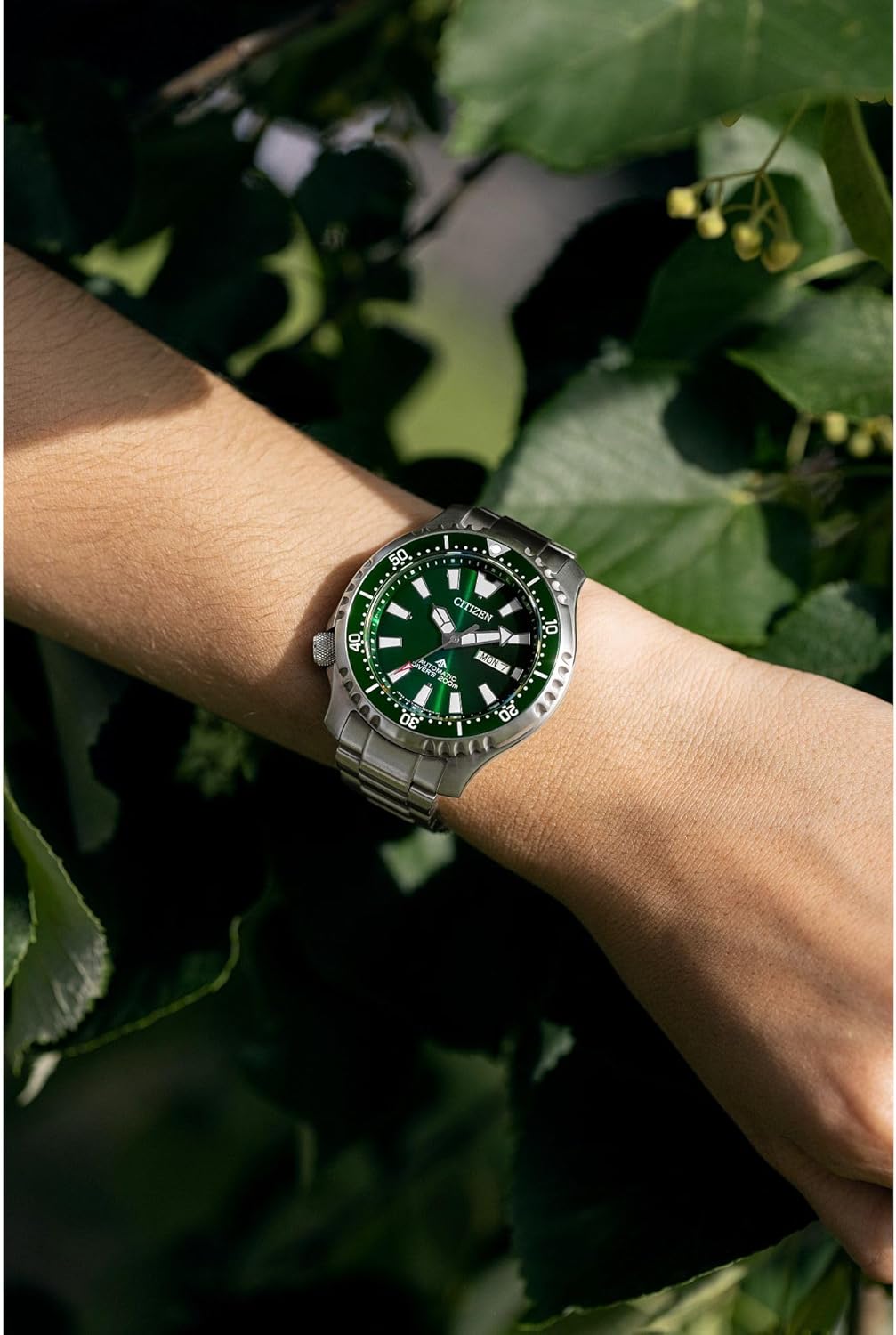 Citizen Men's Automatic Stainless Steel Watch, Silver-Tone Bracelet, Black Dial, 3 Hand Day/Date. (Model: NH7531-50E)