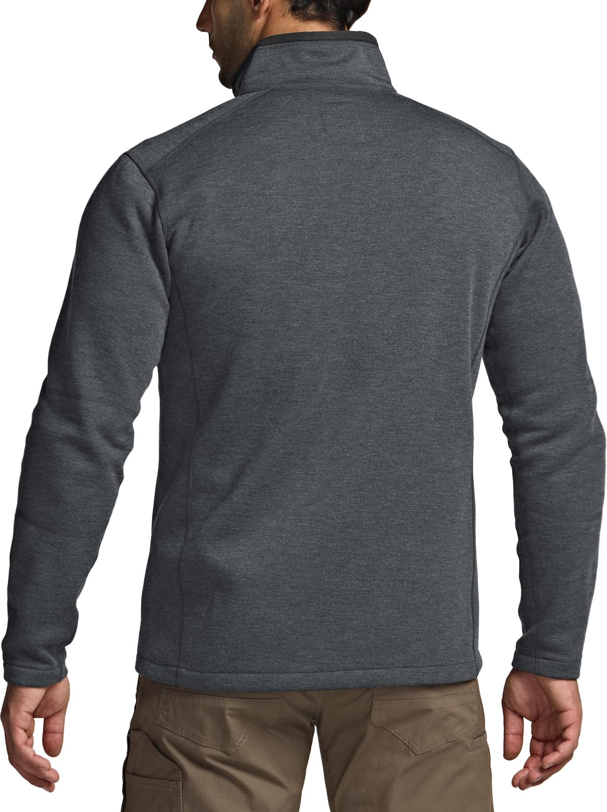 CQR Men's Thermal Fleece Quarter Zip Sweater, Outdoor Lightweight Long Sleeve Pullover, Casual Mock Neck Polo Sweaters