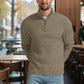 Askdeer Men's Quarter Zip Sweater Waffle Knit Sweater Mock Neck Polo Sweater Casual Pullover Sweater with Ribbing Edge