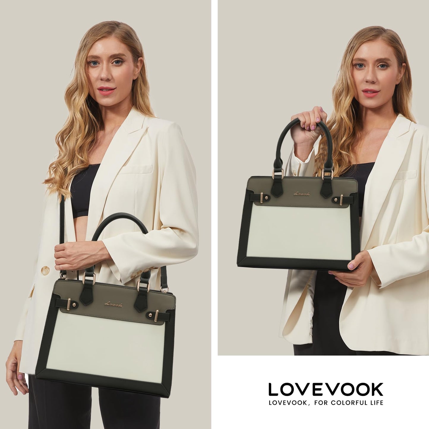 LOVEVOOK Purses and Handbags for Women, Tote Shoulder Bag Satchel Black Purse and PU Leather Top Handle for ladies