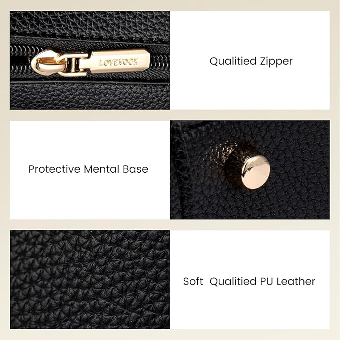 LOVEVOOK Purses and Handbags for Women,Stylish Tote Shoulder Satchel Bag PU Leather Crossbody Top Handle Bags with Zipper