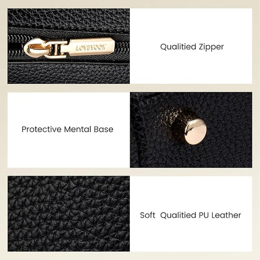 LOVEVOOK Purses and Handbags for Women,Stylish Tote Shoulder Satchel Bag PU Leather Crossbody Top Handle Bags with Zipper