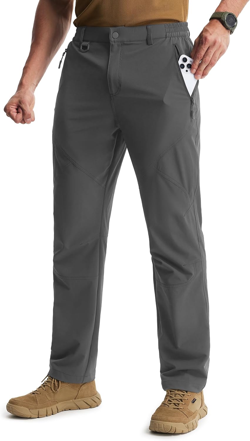 Libin Mens Hiking Pants Lightweight Tactical Cargo Pants Quick Dry Water Resistant Stretchy Straight Leg Travel Trousers