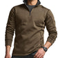 CQR Men's Thermal Fleece Quarter Zip Sweater, Outdoor Lightweight Long Sleeve Pullover, Casual Mock Neck Polo Sweaters