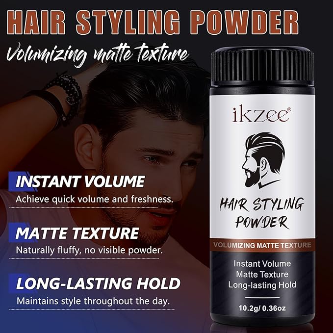 Hair Styling Powder for Men - Texture Powder - Easy to Apply - Natural Matte Hairstyle