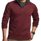 CQR Men's Thermal Fleece Quarter Zip Sweater, Outdoor Lightweight Long Sleeve Pullover, Casual Mock Neck Polo Sweaters