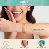 adoyi Gold Bracelets for Women, 14K Gold Plated Stackable Bracelet Stack Set
