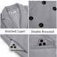 Runcati Mens Trench Coat Notched Lapel Double Breasted Mid Long Pea Coat Casual Fall Winter Classic Overcoat