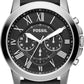 Fossil Men's Grant Quartz Stainless Steel and Leather Chronograph Watch
