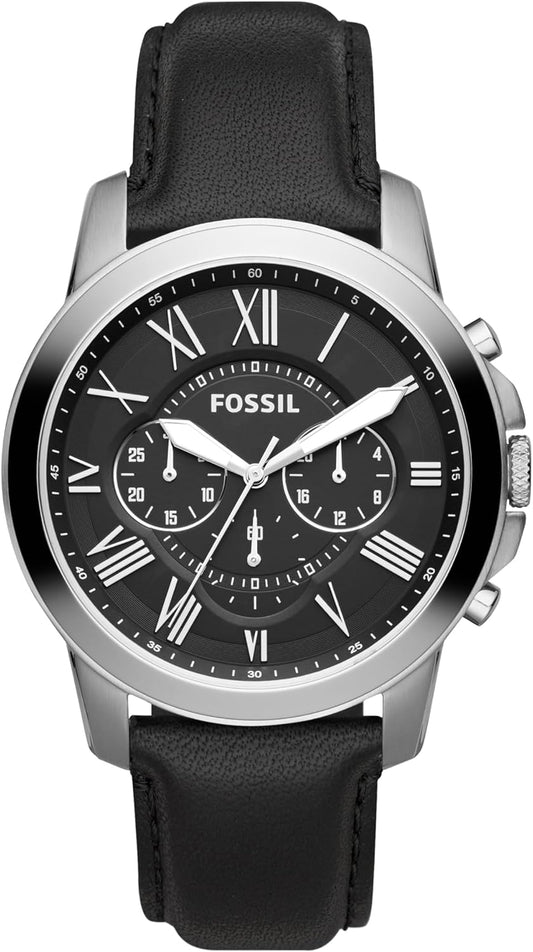 Fossil Men's Grant Quartz Stainless Steel and Leather Chronograph Watch