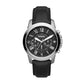 Fossil Men's Grant Quartz Stainless Steel and Leather Chronograph Watch