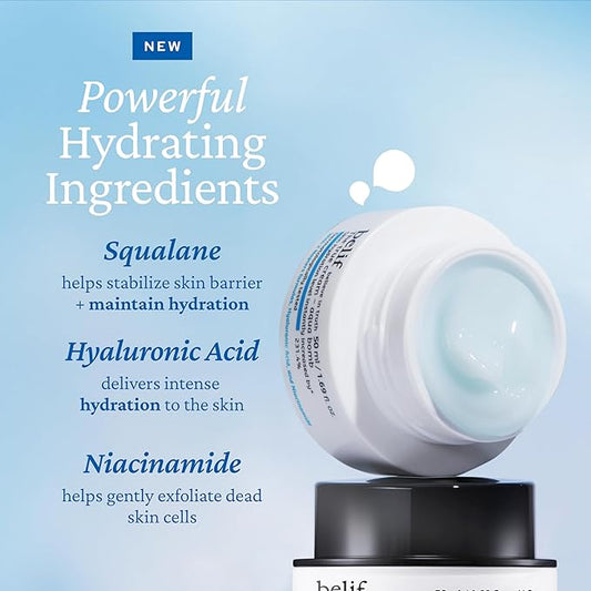 belif Aqua Bomb – Daily Niacinamide Hydrating Moisturizer, Lightweight Plumping Facial Cream with Hyaluronic Acid & Squalane
