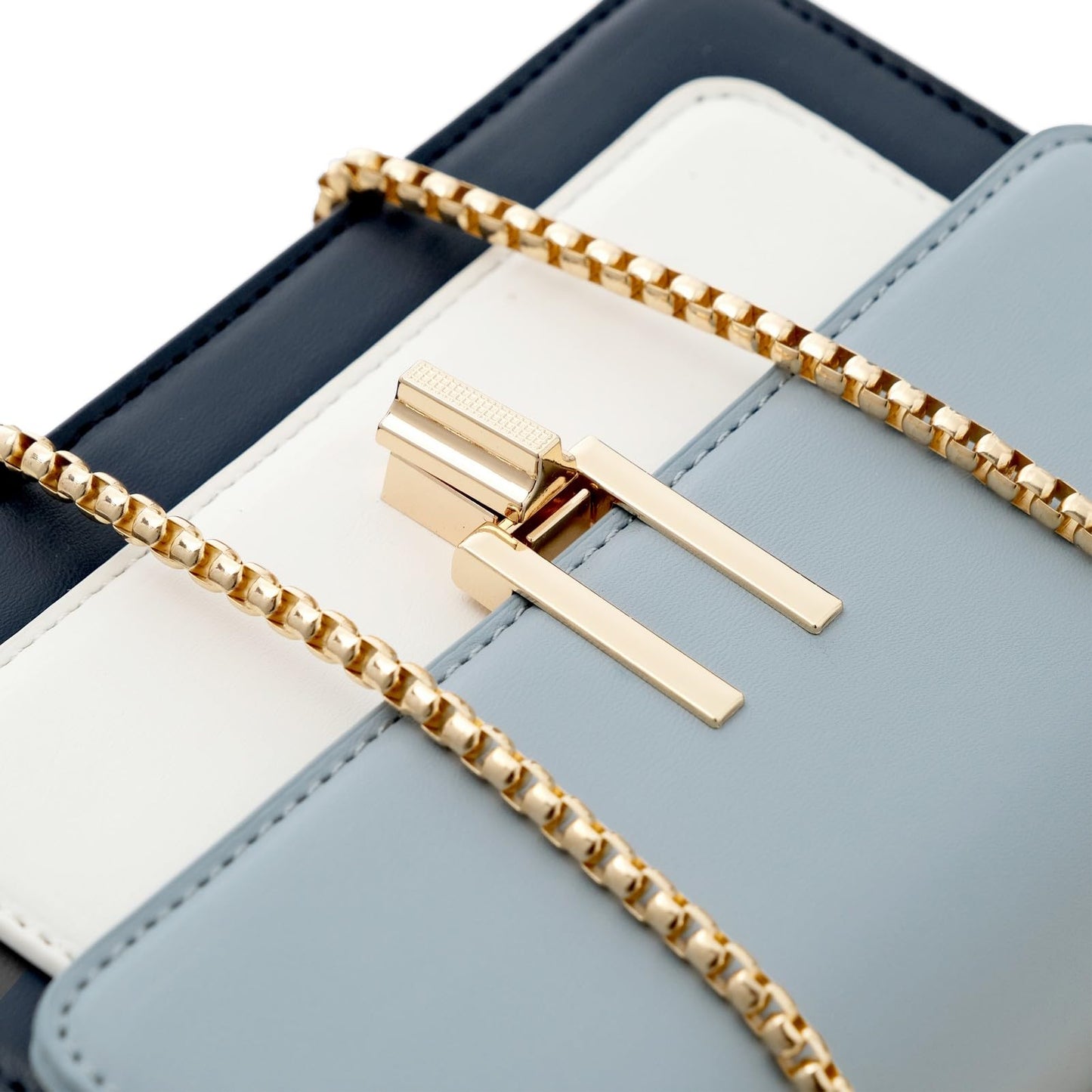 Color-Block Crossbody Bags for Women Leather Cross Body Purses Cute Designer Handbags Shoulder Bag Medium Size