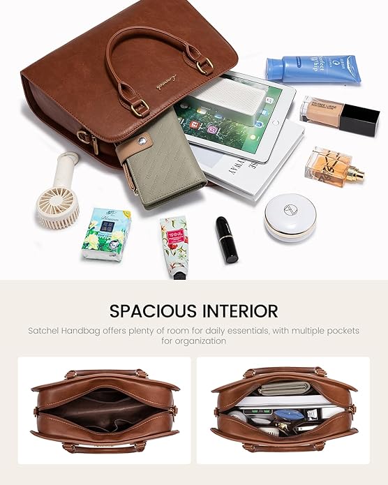 LOVEVOOK Purses and Handbags for Women, Vintage-Style Leather Top Handle Shoulder Bag Satchel Tote Crossbody Purse for Ladies