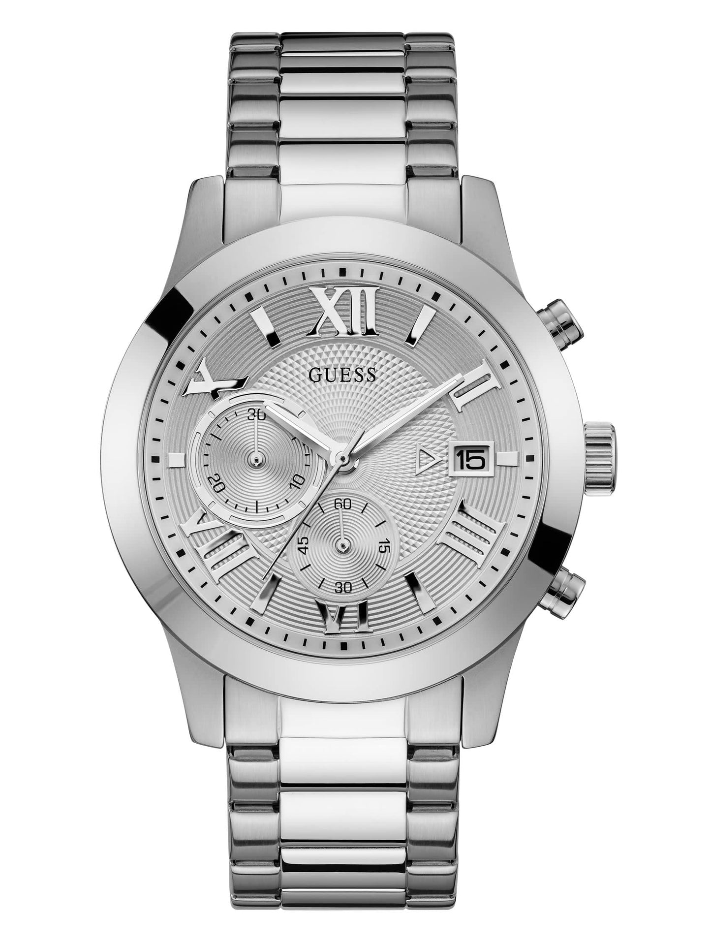 GUESS Men's Stainless Steel Gunmetal Chronograph Bracelet Watch