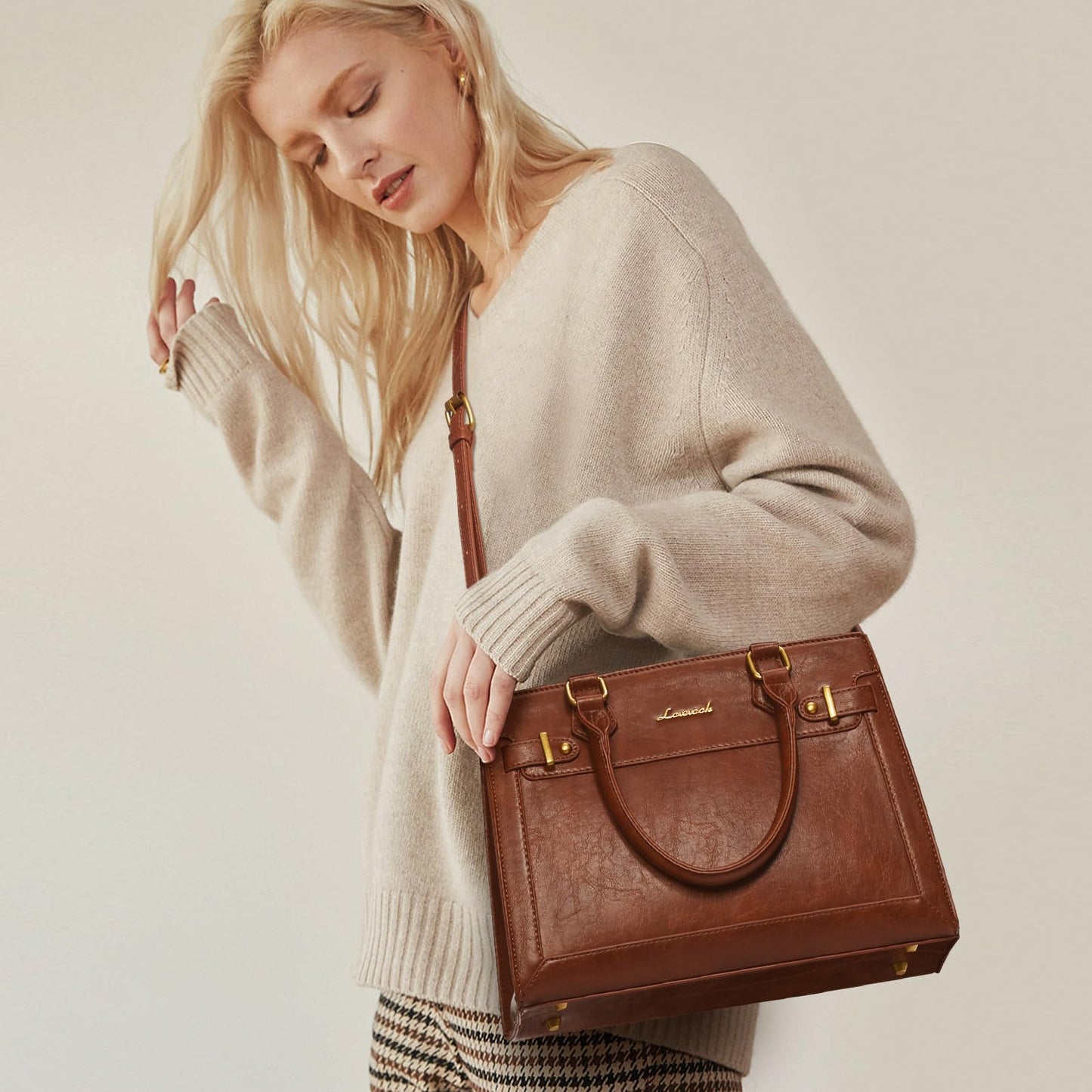 LOVEVOOK Purses and Handbags for Women, Tote Shoulder Bag Satchel Black Purse and PU Leather Top Handle for ladies