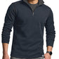 CQR Men's Thermal Fleece Quarter Zip Sweater, Outdoor Lightweight Long Sleeve Pullover, Casual Mock Neck Polo Sweaters