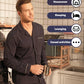 DAVID ARCHY Mens Pajamas Set Soft Cotton Notched Collar Pajamas for Men Long Sleeve Mens Sleepwear with Pockets & Front Fly