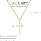Cross Necklace for Women,Double Cross Necklace 14K Gold Plated Cross Pendant Necklace