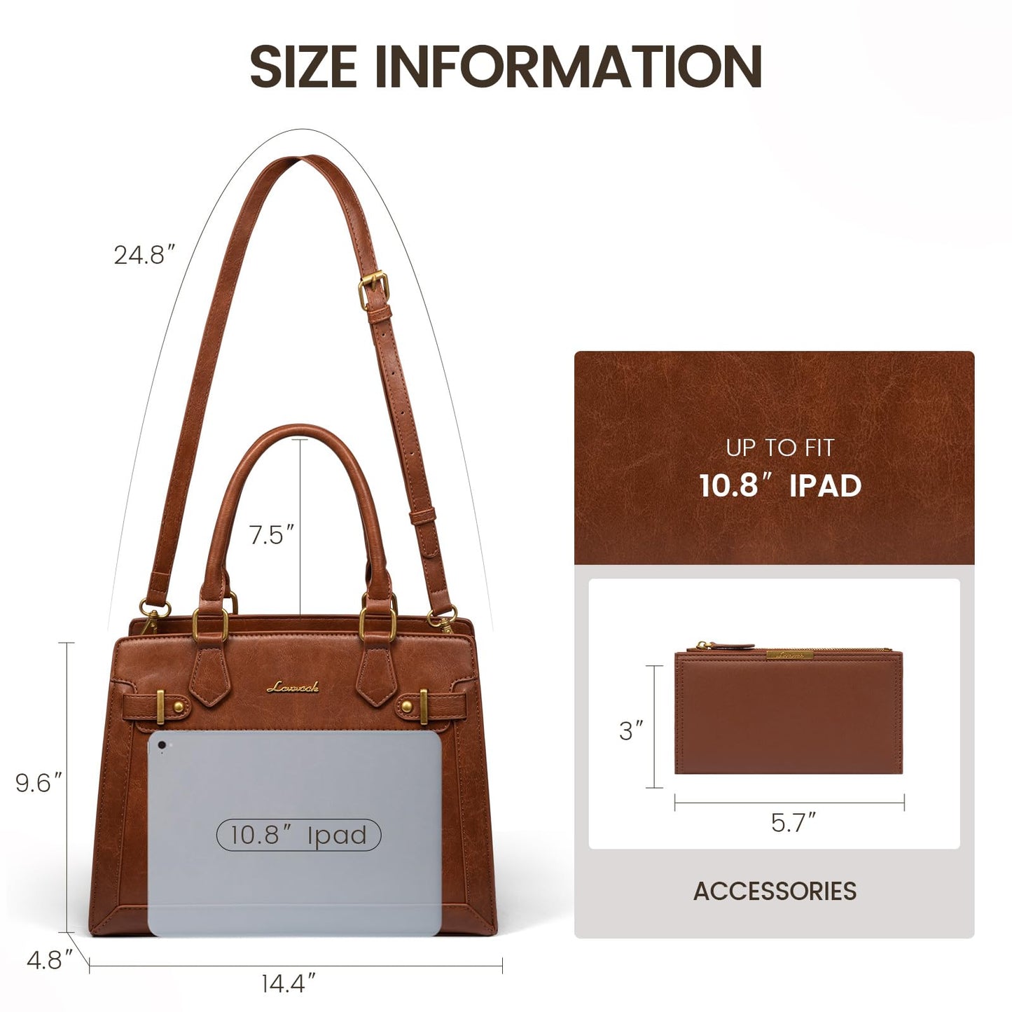 LOVEVOOK Purses and Handbags for Women, Tote Shoulder Bag Satchel Black Purse and PU Leather Top Handle for ladies