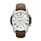 Fossil Men's Grant Quartz Stainless Steel and Leather Chronograph Watch