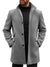 Runcati Mens Pea Coats Single Breasted Stand Collar Casual Slim Fit Trench Coat Mid Long Winter Overcoat with Pockets