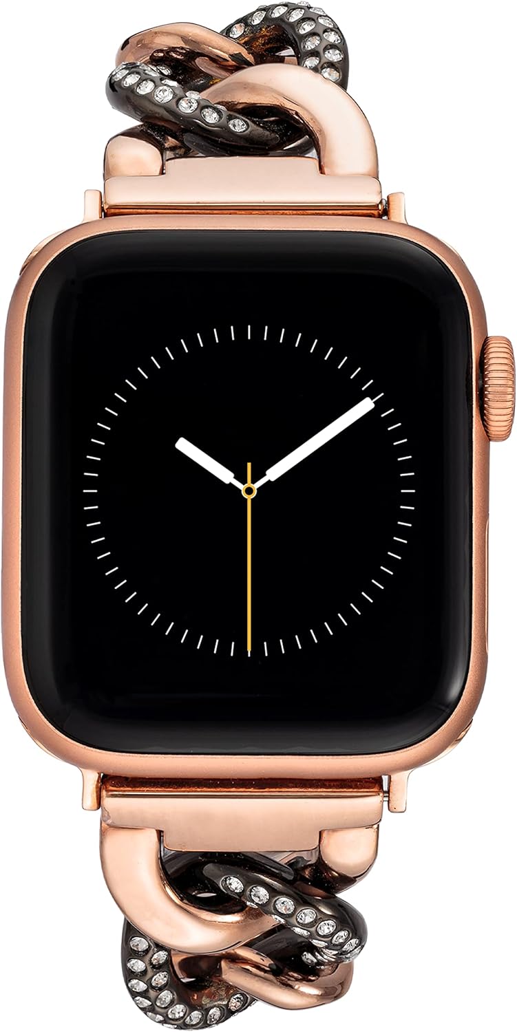 Anne Klein Fashion Chain Bracelet for Apple Watch, Secure, Adjustable, Apple Watch Replacement Band, Fits Most Wrists