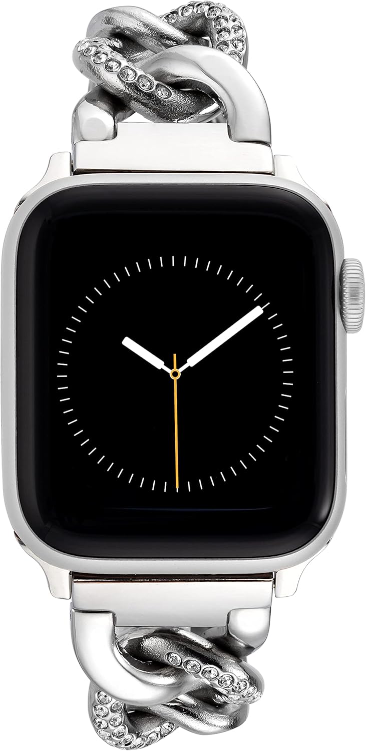 Anne Klein Fashion Chain Bracelet for Apple Watch, Secure, Adjustable, Apple Watch Replacement Band, Fits Most Wrists