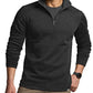 CQR Men's Thermal Fleece Quarter Zip Sweater, Outdoor Lightweight Long Sleeve Pullover, Casual Mock Neck Polo Sweaters