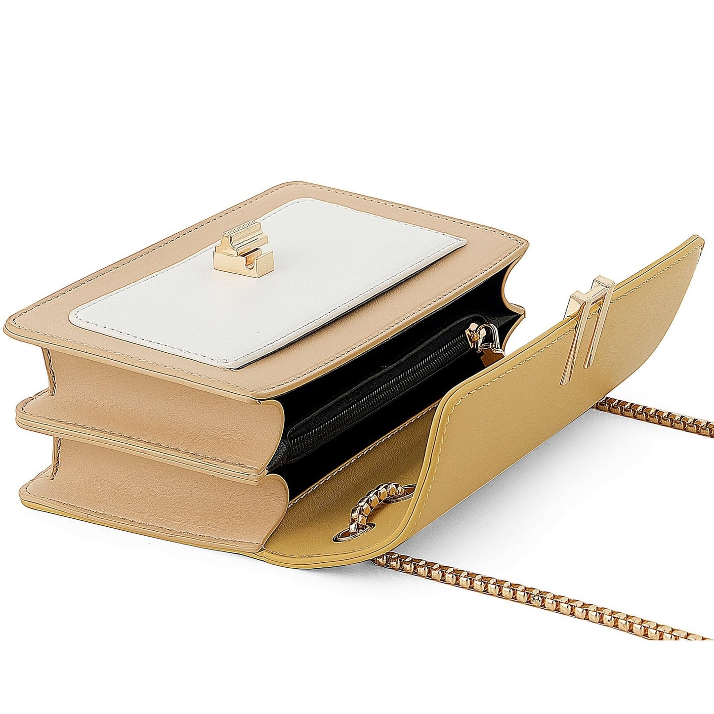 Color-Block Crossbody Bags for Women Leather Cross Body Purses Cute Designer Handbags Shoulder Bag Medium Size