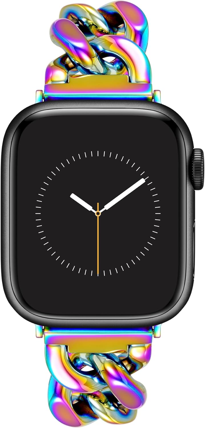 Anne Klein Fashion Chain Bracelet for Apple Watch, Secure, Adjustable, Apple Watch Replacement Band, Fits Most Wrists