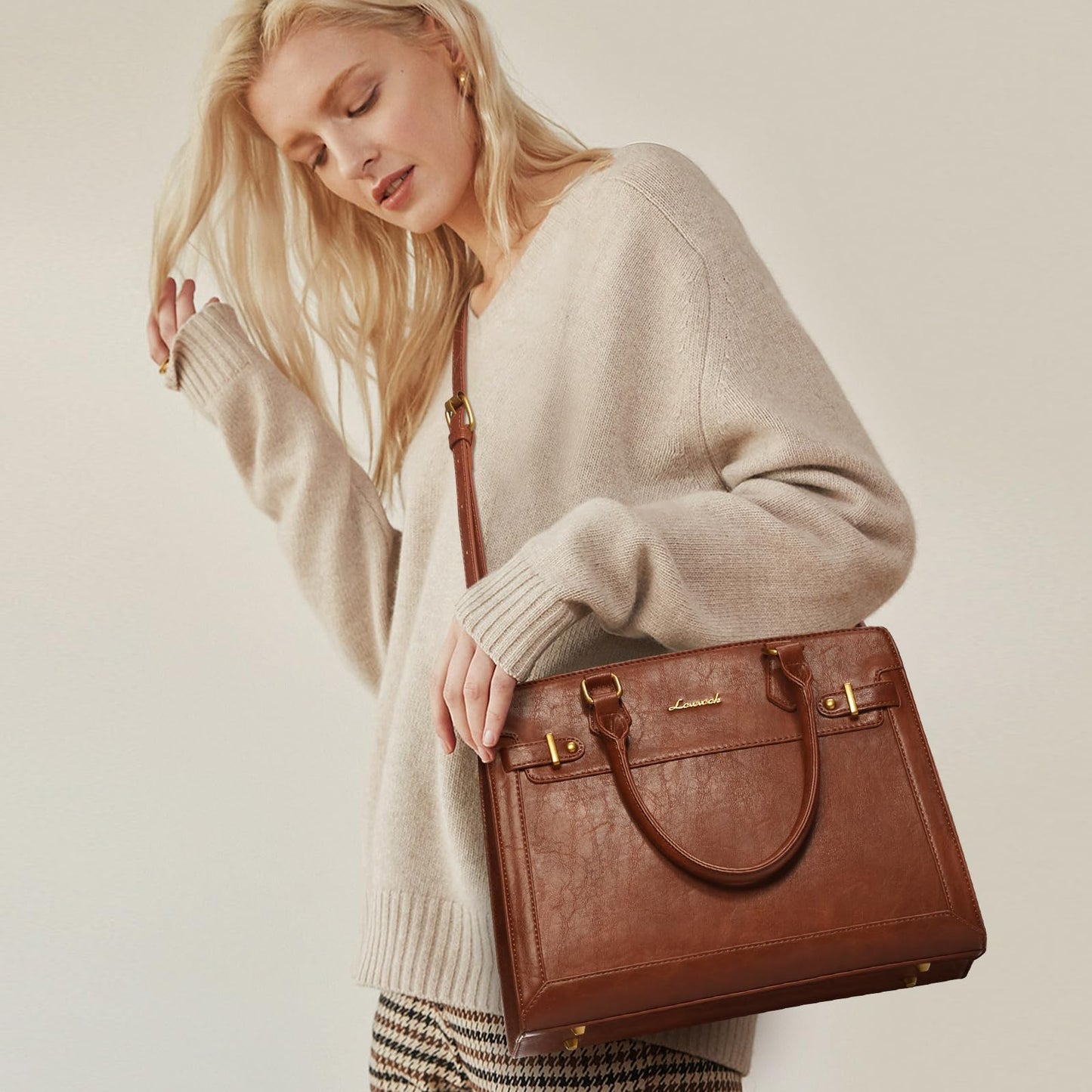 LOVEVOOK Purses and Handbags for Women, Tote Shoulder Bag Satchel Black Purse and PU Leather Top Handle for ladies