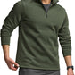 CQR Men's Thermal Fleece Quarter Zip Sweater, Outdoor Lightweight Long Sleeve Pullover, Casual Mock Neck Polo Sweaters