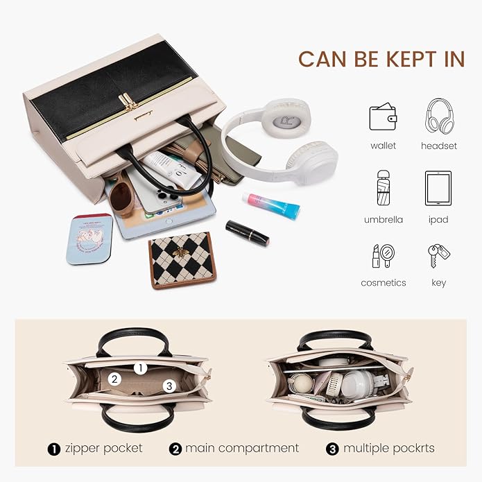 LOVEVOOK Purses and Handbags for Women,Leather Shoulder Bag Black Purse Tote,Satchel Crossbody Bags Top Handle for Ladies