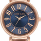 Anne Klein Women's Easy-to-Read Navy Leather Strap Watch, AK/2156NVRG