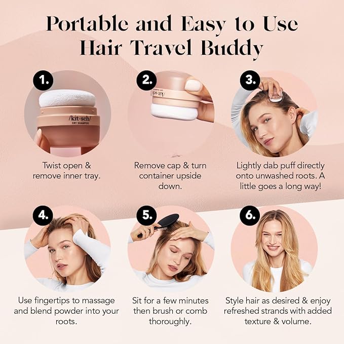 Kitsch Dry Shampoo Powder with Rice Protein for Women & Men