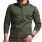 CQR Men's Thermal Fleece Quarter Zip Sweater, Outdoor Lightweight Long Sleeve Pullover, Casual Mock Neck Polo Sweaters
