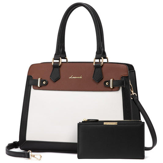 LOVEVOOK Purses and Handbags for Women, Tote Shoulder Bag Satchel Black Purse and PU Leather Top Handle for ladies