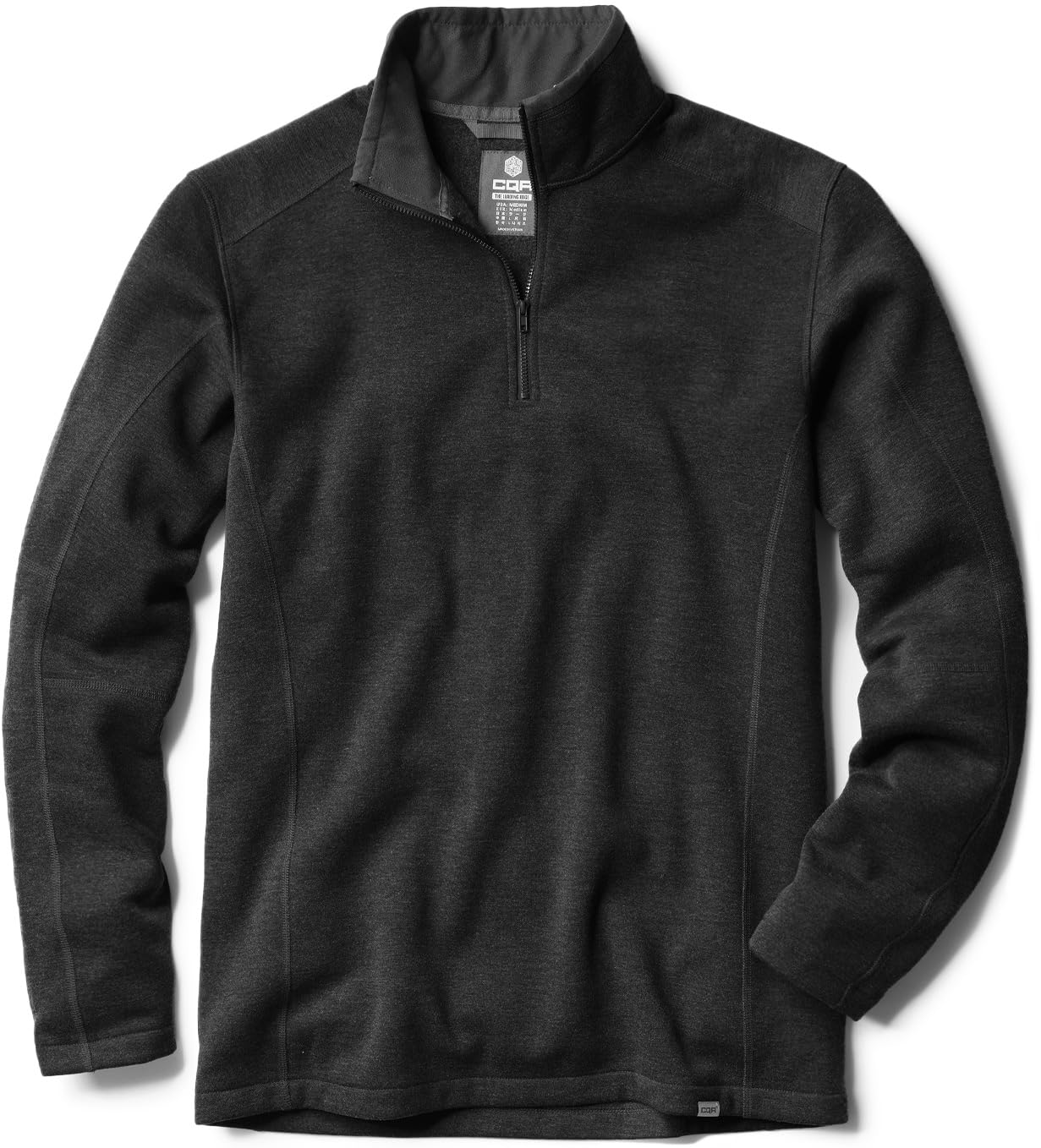 CQR Men's Thermal Fleece Quarter Zip Sweater, Outdoor Lightweight Long Sleeve Pullover, Casual Mock Neck Polo Sweaters