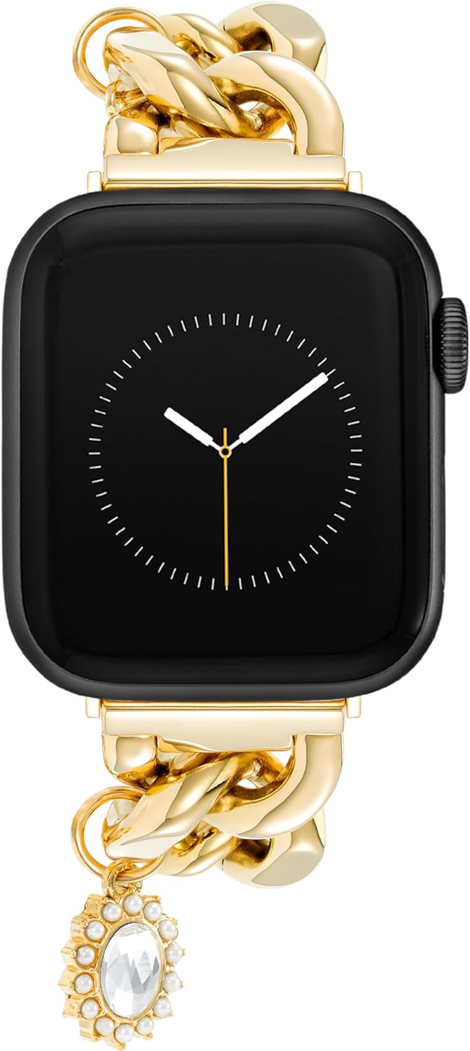 Anne Klein Fashion Chain Bracelet for Apple Watch, Secure, Adjustable, Apple Watch Replacement Band, Fits Most Wrists