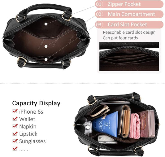 LOVEVOOK Purse for Women Small Crossbody Bags Classic Double Zip Top Handle Dome Satchel Bag