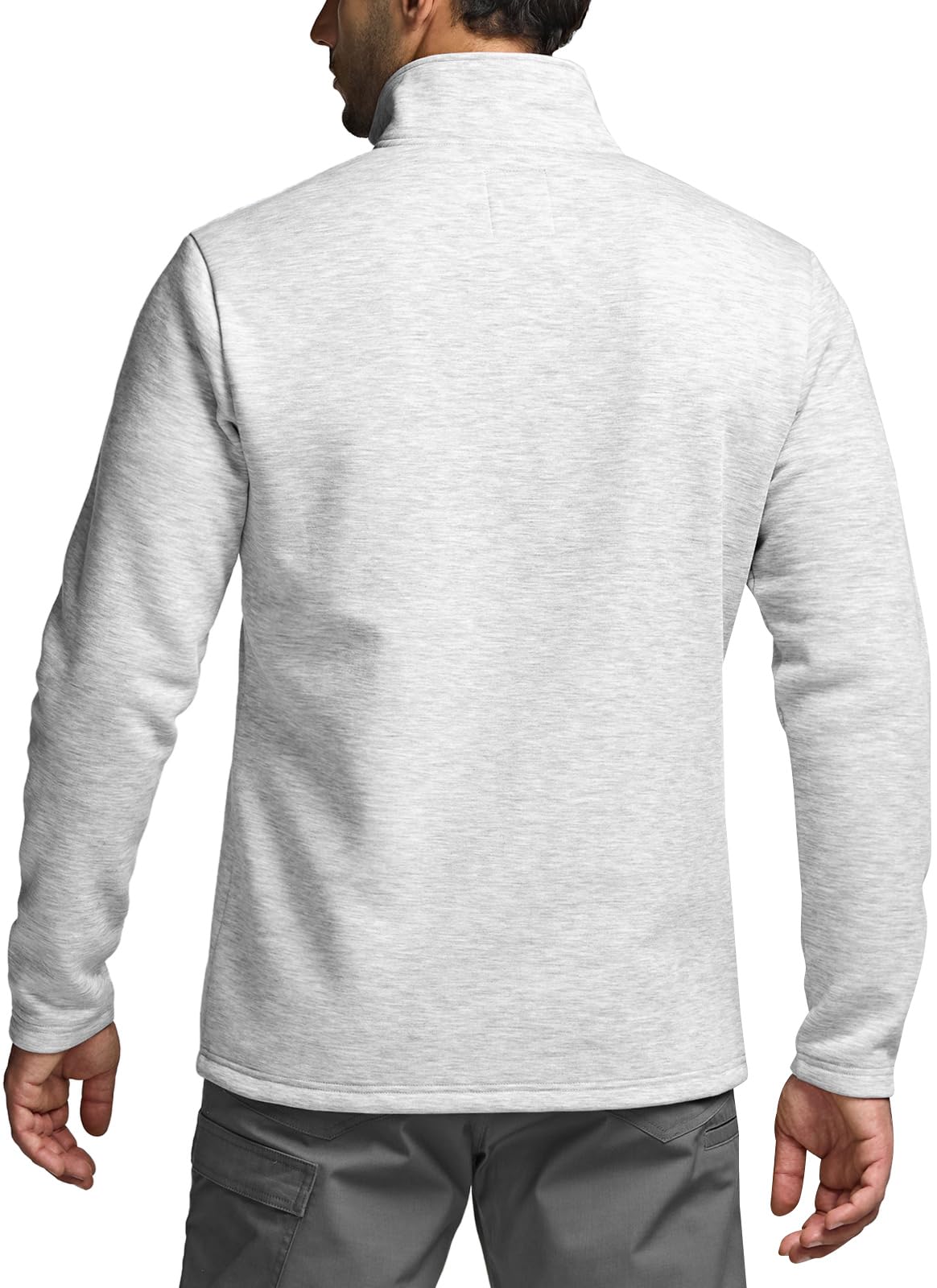 CQR Men's Thermal Fleece Quarter Zip Sweater, Outdoor Lightweight Long Sleeve Pullover, Casual Mock Neck Polo Sweaters
