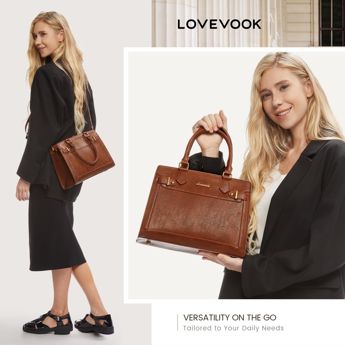 LOVEVOOK Purses and Handbags for Women, Tote Shoulder Bag Satchel Black Purse and PU Leather Top Handle for ladies